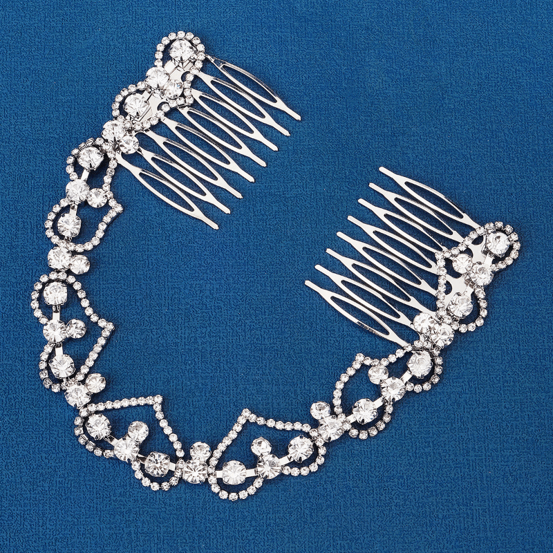 Rhinestone Headband With Comb Soft Chain Back Head Hair Tassel