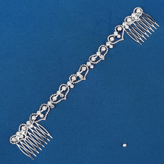 Rhinestone Headband With Comb Soft Chain Back Head Hair Tassel