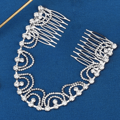 Rhinestone Headband With Comb Soft Chain Back Head Hair Tassel