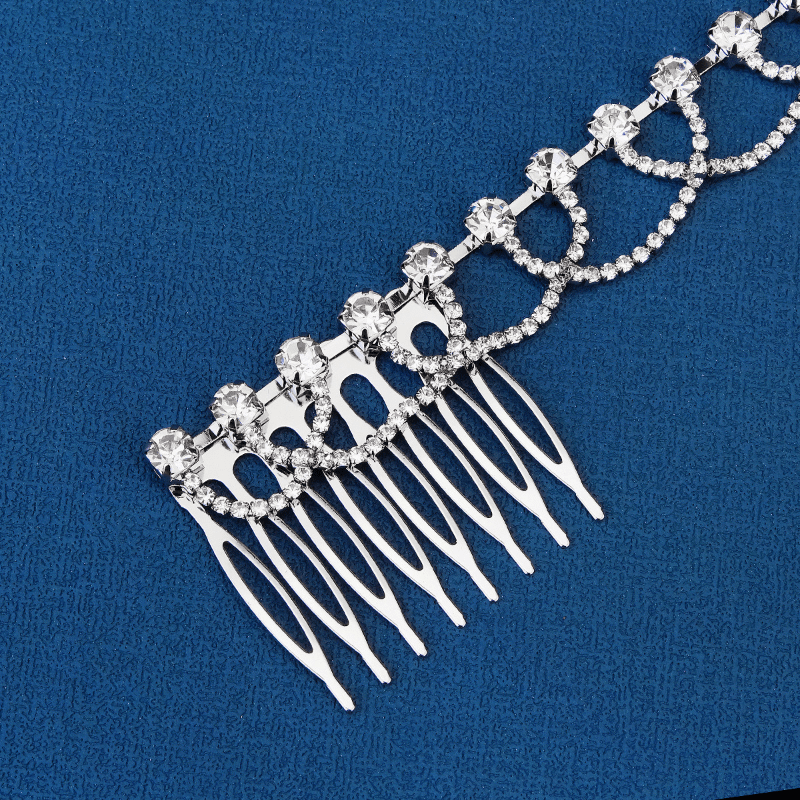 Rhinestone Headband With Comb Soft Chain Back Head Hair Tassel