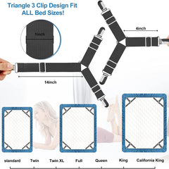 4pcs Set Bed Sheet Grippers Fastener Bed Sheet Clips Mattress Cover Holder