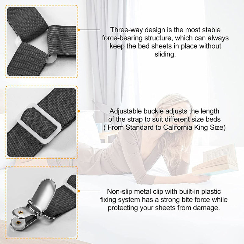 4pcs Set Bed Sheet Grippers Fastener Bed Sheet Clips Mattress Cover Holder