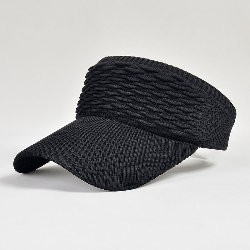 Knitted Wide Brim Sun Visor Hat UV Protection