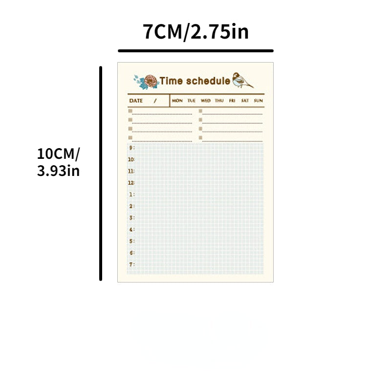 60sheets Weekly Planner Memo Pad Study Time Schedule Daily List
