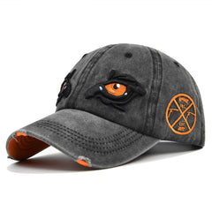 Eagle Eye Embroidery Baseball Cap Distressed Cotton Dad Hats