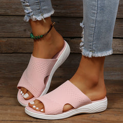 Women's Cut out Wedge Slippers Anti-skid Outdoor Casual Slippers