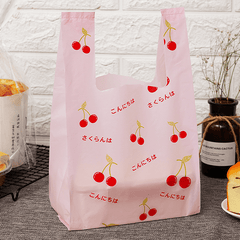 50pcs Portable Plastic Bag for Shopping, Baking, Bread, Fruit, Food