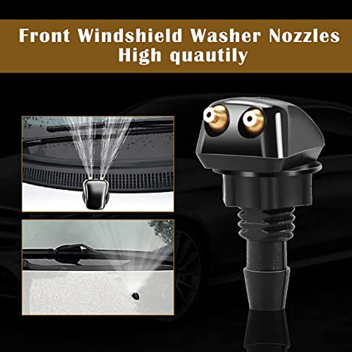 Vehicle Windshield Washer Nozzle 2pcs Straight Pillar Nozzle