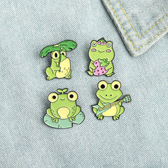 Cartoon Frog Brooch Playing Guitar Frog Brooch