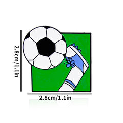 Football Goal Shooting Cartoon Brooch for Backpacks Jackets Hats