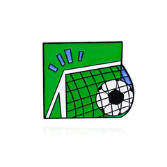 Football Goal Shooting Cartoon Brooch for Backpacks Jackets Hats