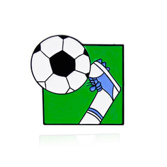 Football Goal Shooting Cartoon Brooch for Backpacks Jackets Hats