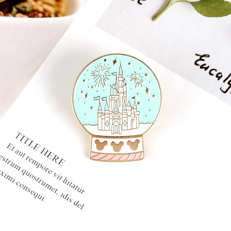Crystal Ball Castle Brooch