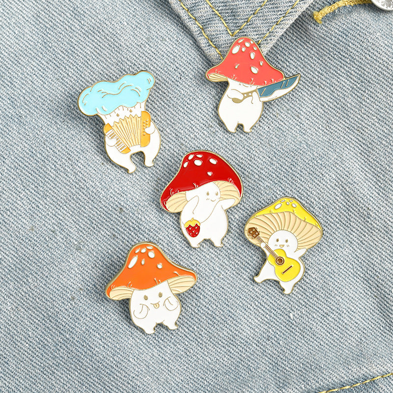 Mushroom Instrument Brooch - Creative Pins for Men