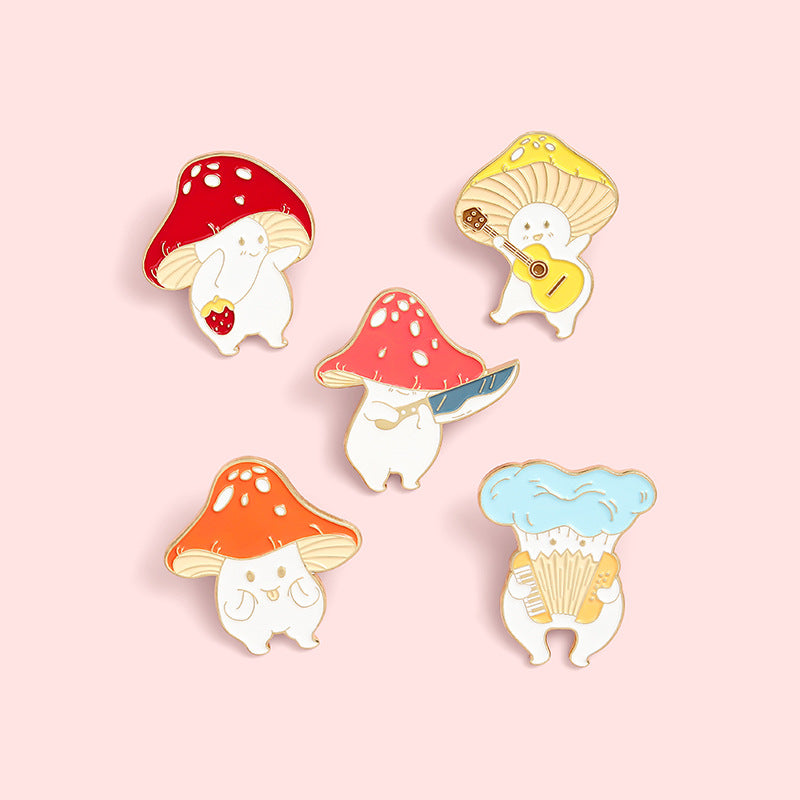 Mushroom Instrument Brooch - Creative Pins for Men