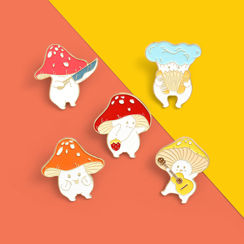 Mushroom Instrument Brooch - Creative Pins for Men
