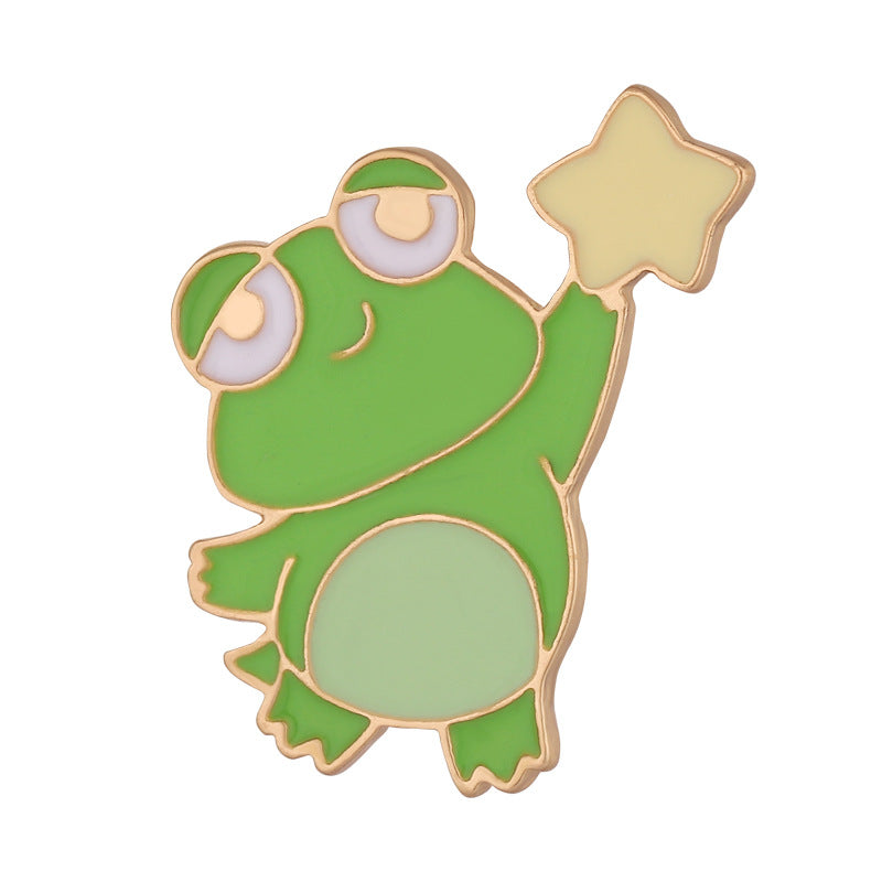 Frog Brooch Picking Stars Animal Brooch For Men
