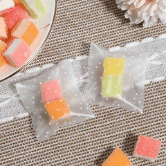 100pcs Christmas Candy Bags Self Sealing Cellophane with Polka Dot Pattern