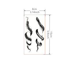 Waterproof Snake Pattern Temporary Tattoo - Bold Statement Accessory