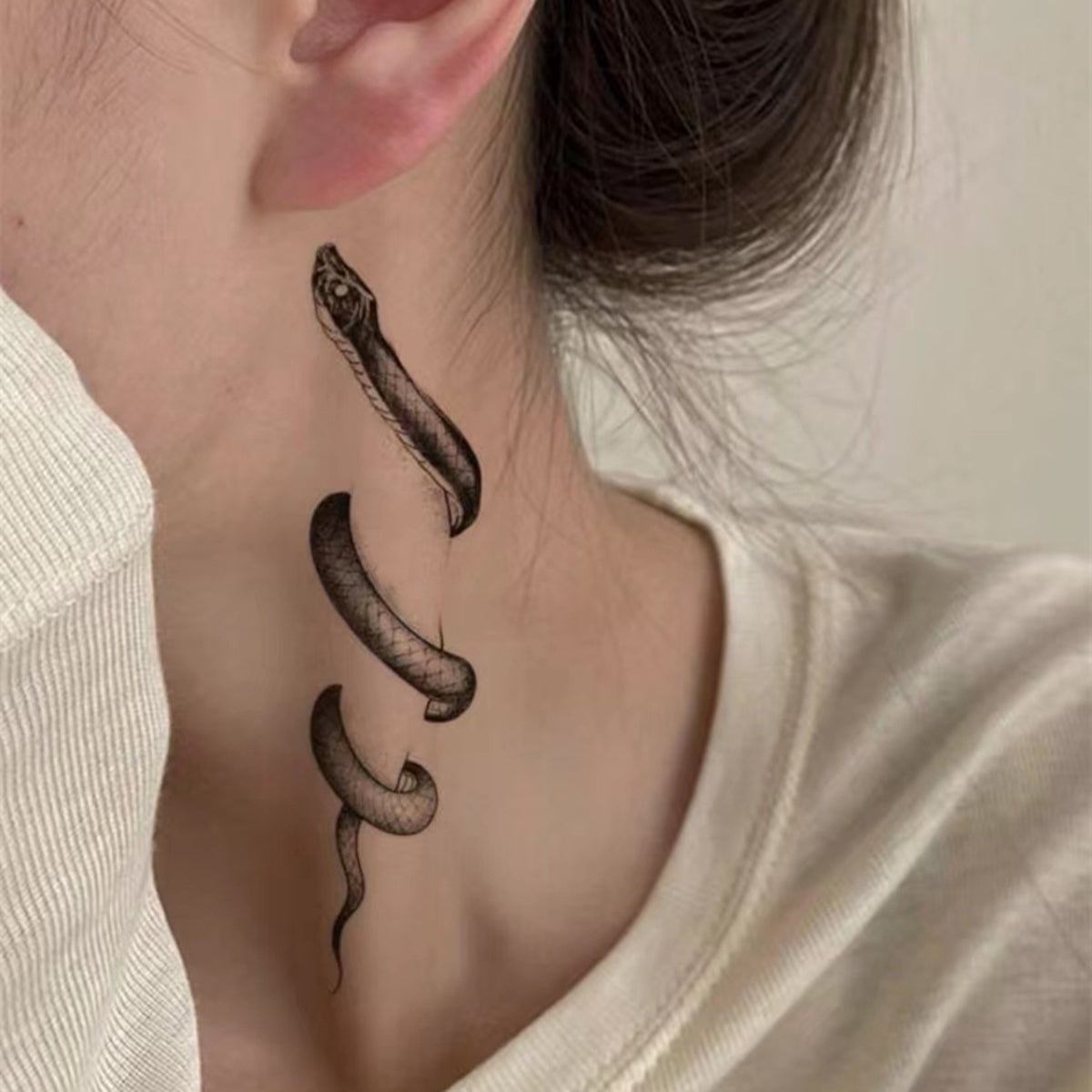 Waterproof Snake Pattern Temporary Tattoo - Bold Statement Accessory