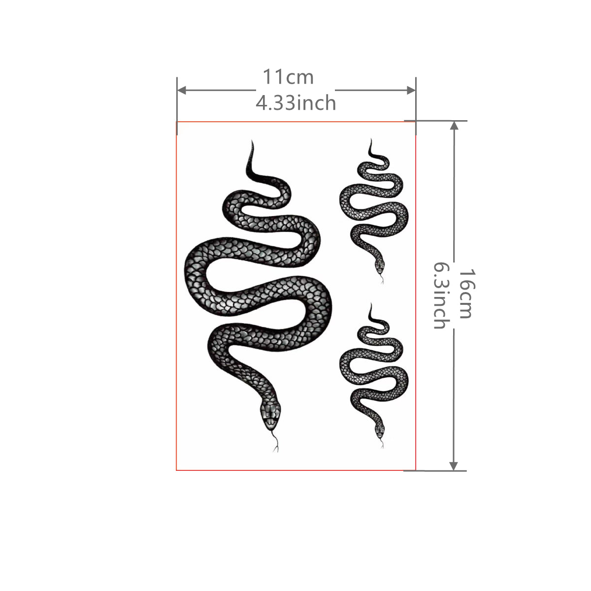 Realistic Snake Pattern Hand Tattoo Sticker Waterproof