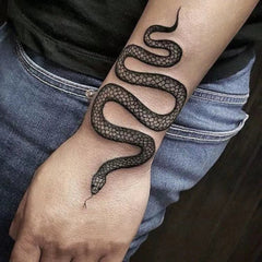Realistic Snake Pattern Hand Tattoo Sticker Waterproof