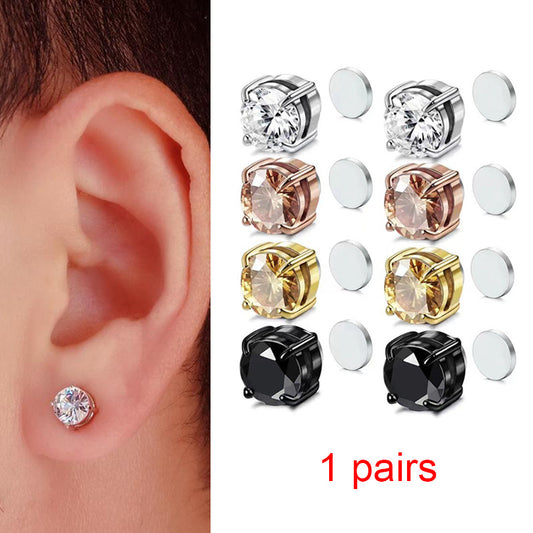 Men's Stainless Steel Double Head Earrings Studs