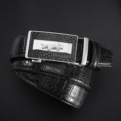Men's Leather Belt with High Alloy Buckle