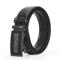 Men's Leather Belt with High Alloy Buckle