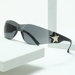 Men's Star Pattern Rimless Sunglasses UV Protection Glasses