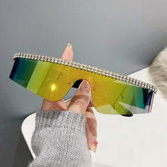 Men's Rhinestone Sunglasses Decorative Sports Eyewear