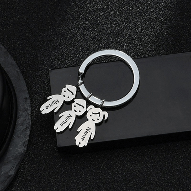 Stainless Steel Key Chain DIY Boys And Girls Engraving Pendant Name