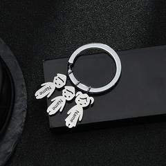 Stainless Steel Key Chain DIY Boys And Girls Engraving Pendant Name
