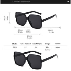 Oversized Square Sunglasses Casual Gradient Glasses UV400