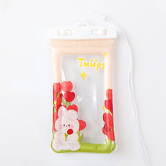 Cartoon Waterproof Touch Screen Phone Cover Neck Hanging Dry Bag