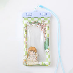 Cartoon Waterproof Touch Screen Phone Cover Neck Hanging Dry Bag