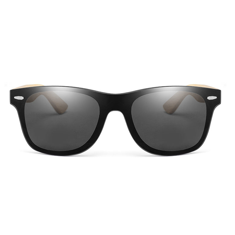 Men's Large Frame Wooden Leg Sunglasses UV Protection