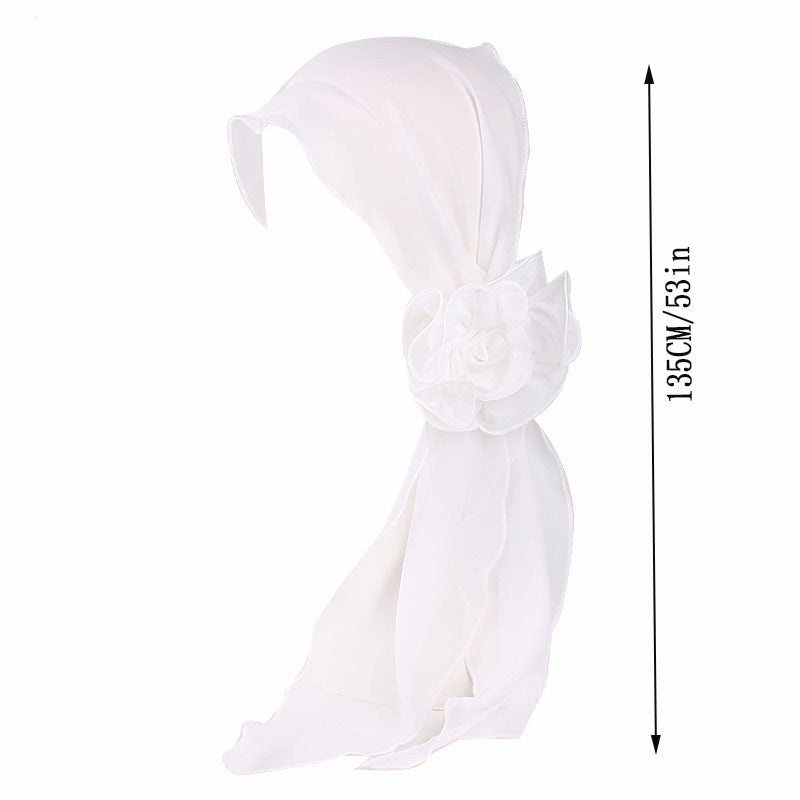 Women's Flower Streamer Hair Accessory Neck Scarf Headband