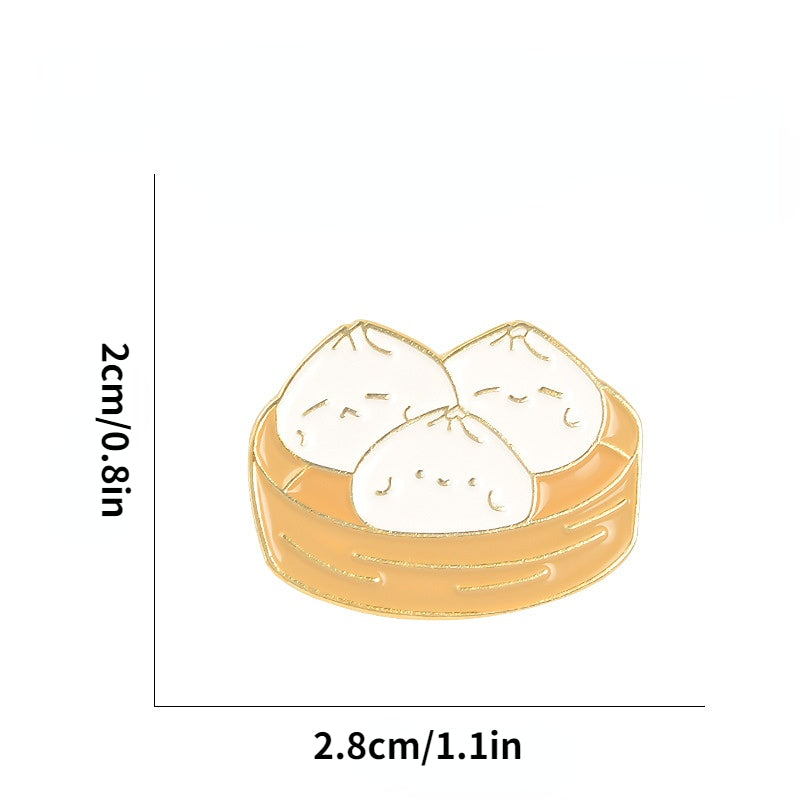 Men's Bun Brooch Traditional Food Pin