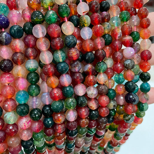 4-10mm Multifaceted Tourmaline Agate Beads for DIY Jewelry - Football Face Beads