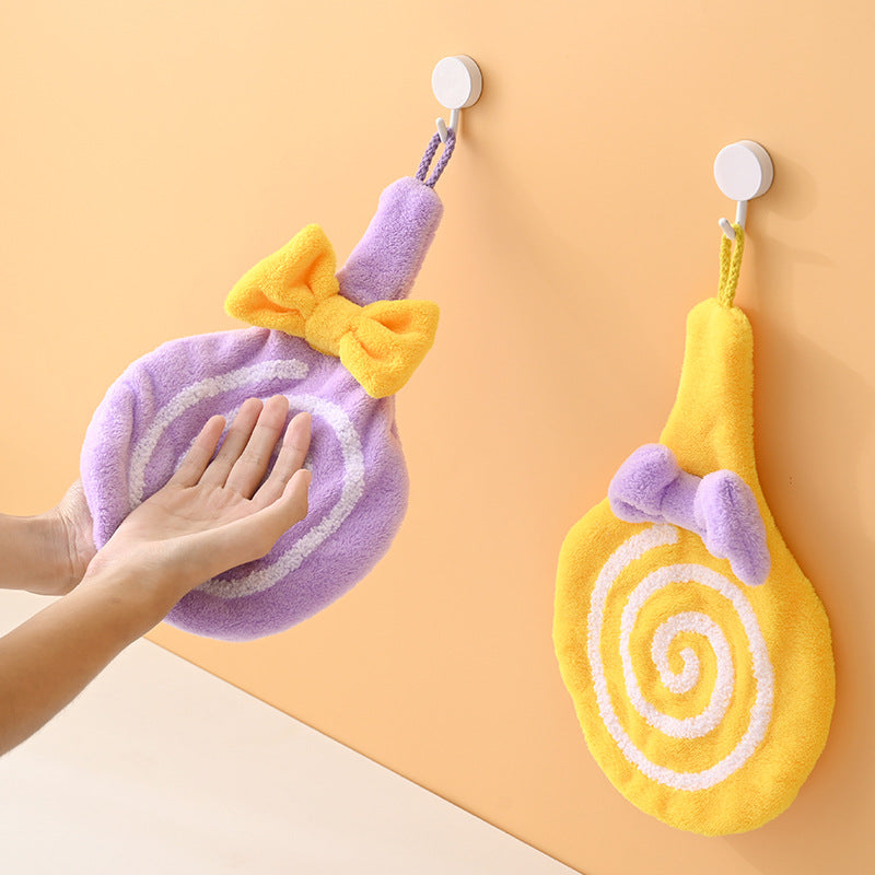 Lollypop Shape Bath Handkerchief Towel Coral Fleece