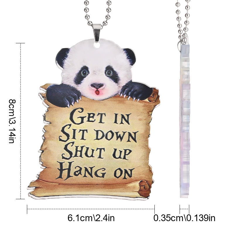 Cute Panda Car Charm for Rearview Mirrors and Windows