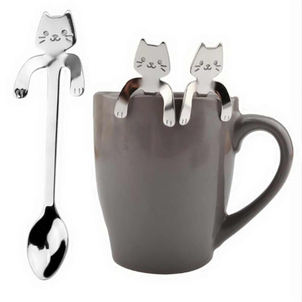Cat Shaped Stainless Steel Coffee Spoon for Desserts Snacks Ice Cream