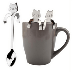 Cat Shaped Stainless Steel Coffee Spoon for Desserts Snacks Ice Cream