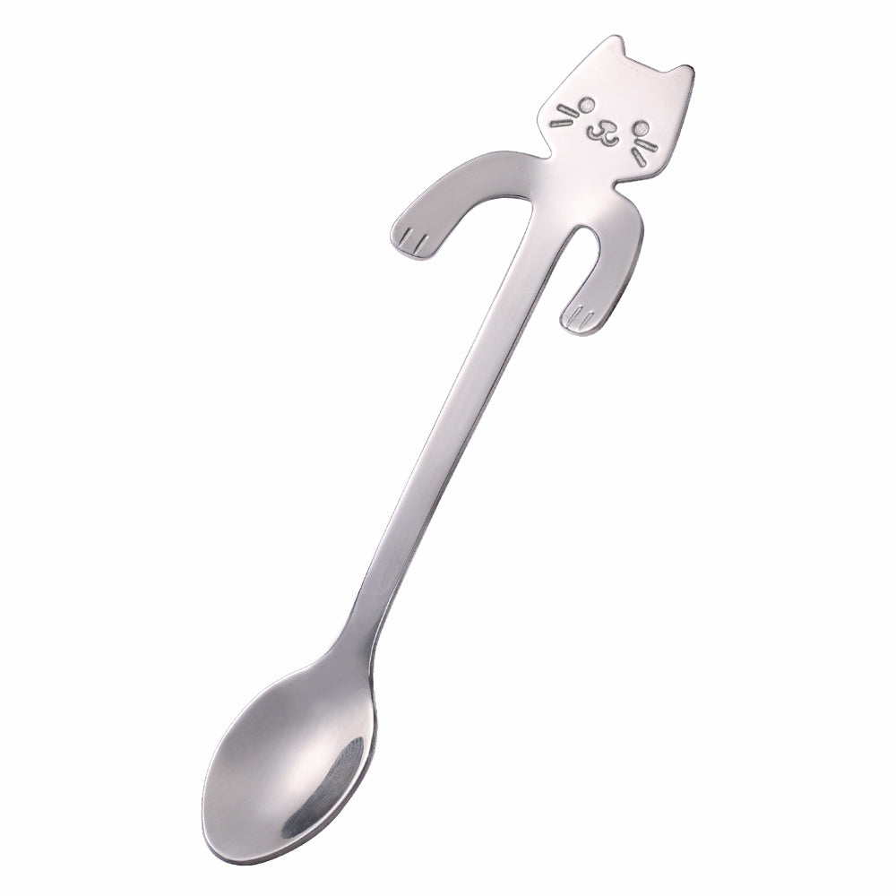Cat Shaped Stainless Steel Coffee Spoon for Desserts Snacks Ice Cream