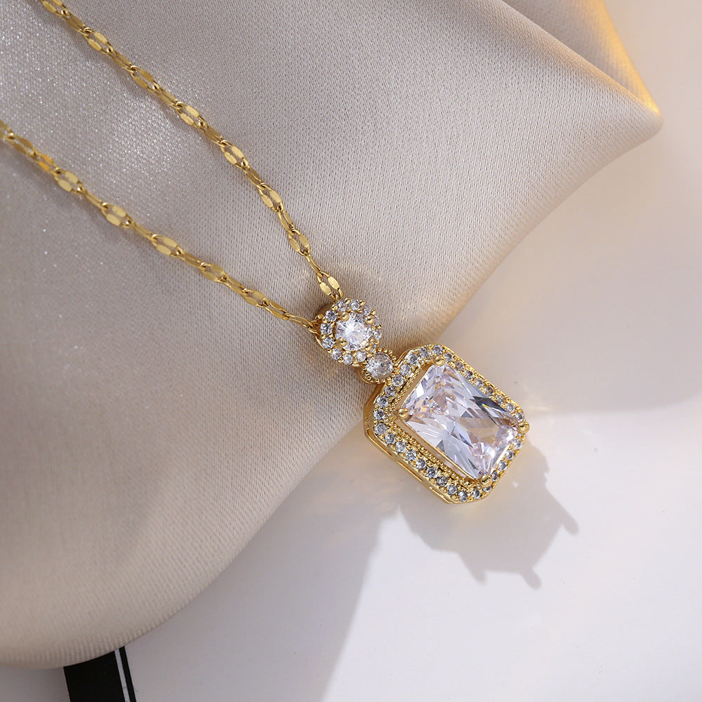 Zircon Crystal Emerald Sapphire Vintage Necklace