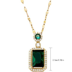 Zircon Crystal Emerald Sapphire Vintage Necklace