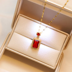 Zircon Crystal Emerald Sapphire Vintage Necklace