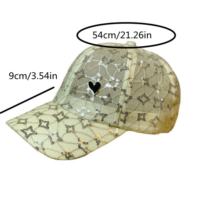 Sequin Star Embroidery Trucker Hat Mesh Baseball Cap Adjustable Sun Hats