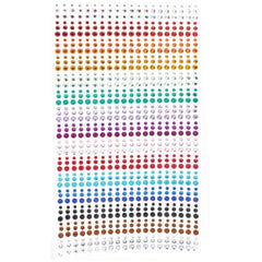 900 Self Adhesive Rhinestone Stickers - 15 Colors - DIY Face Gems Body Stickers
